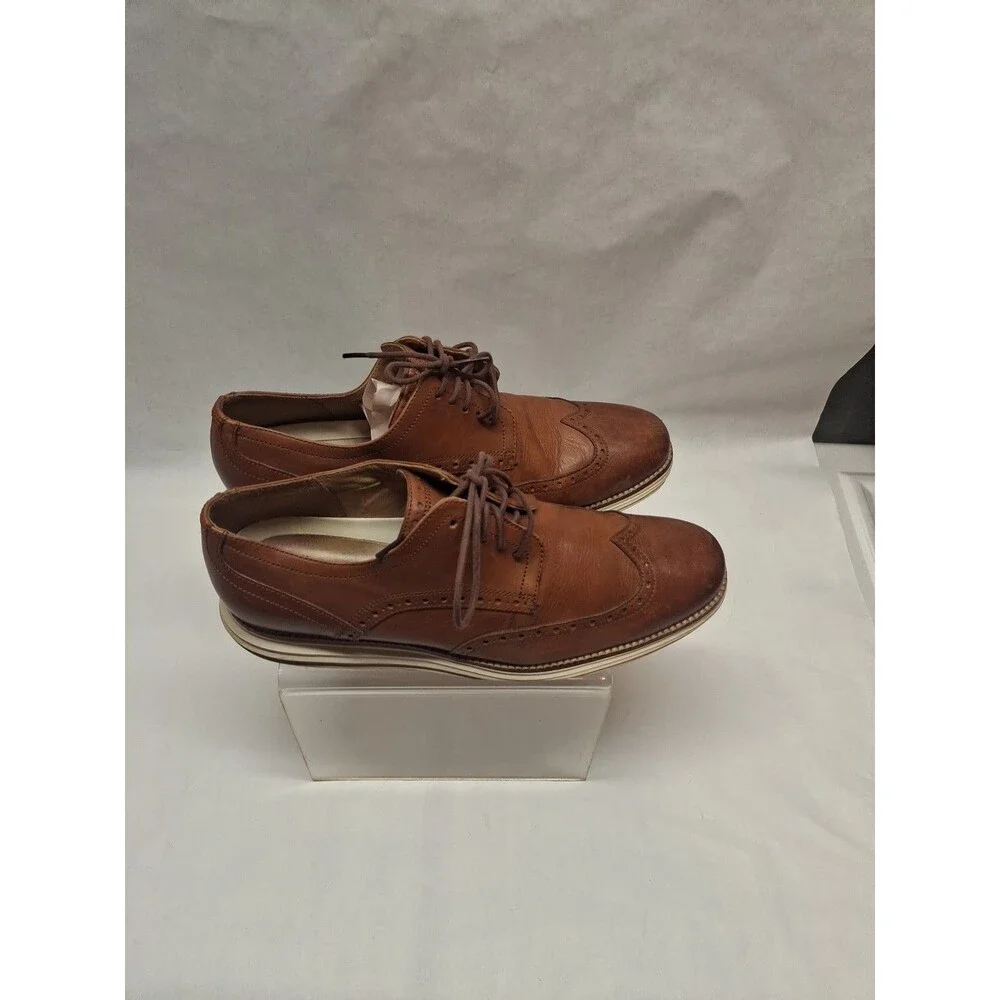 Cole Haan Original Grand Wingtip Oxford Men's Shoes 11M Brown Woodbury-Ivory